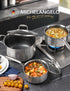 MICHELANGELO 6 Pcs Tri-ply Stainless Steel Pot Set, 2QT & 3QT & 8QT Pot with Lids