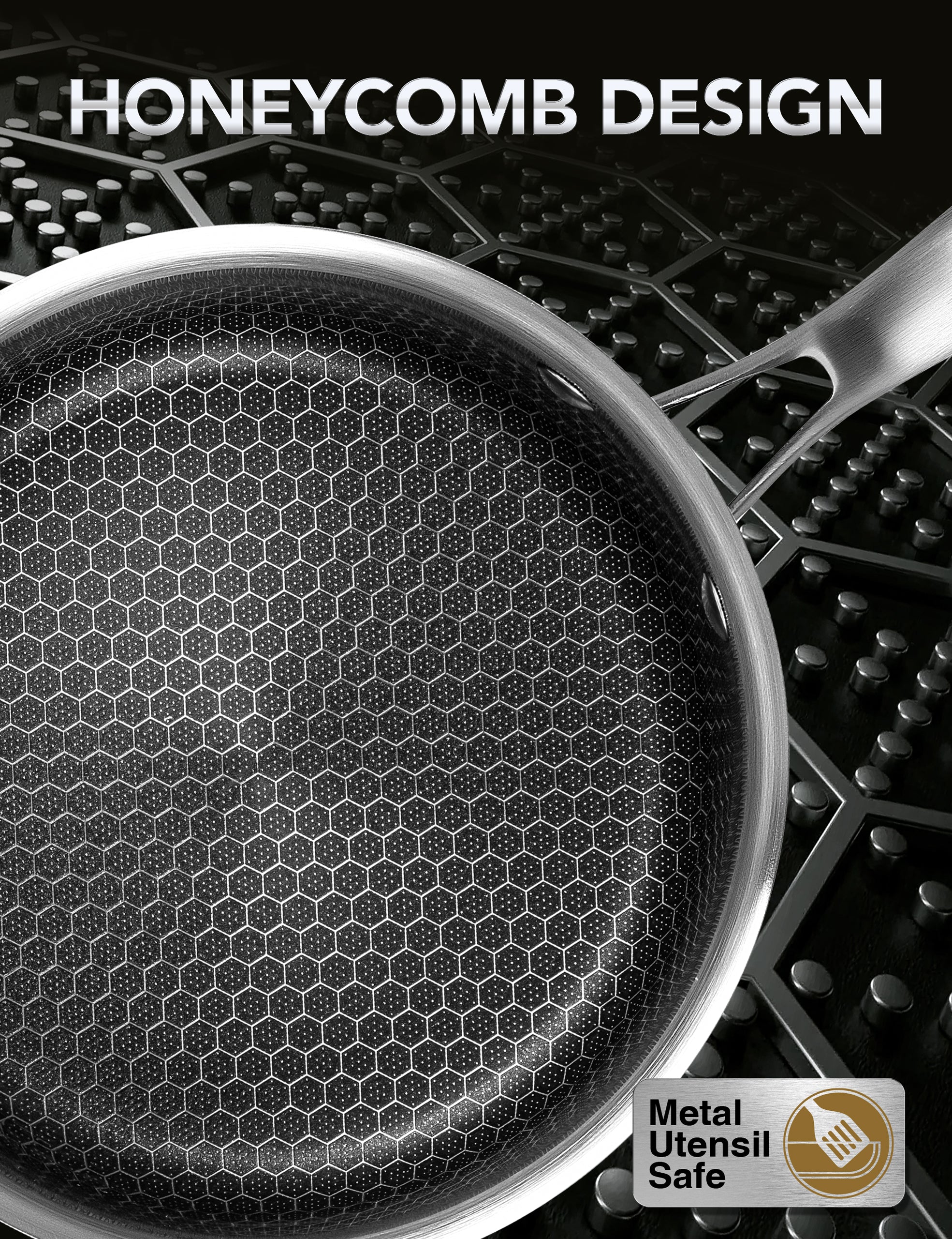 MICHELANGELO 6 Pcs Tri-ply Stainless Steel Pot Set, 2QT & 3QT & 8QT Pot with Lids