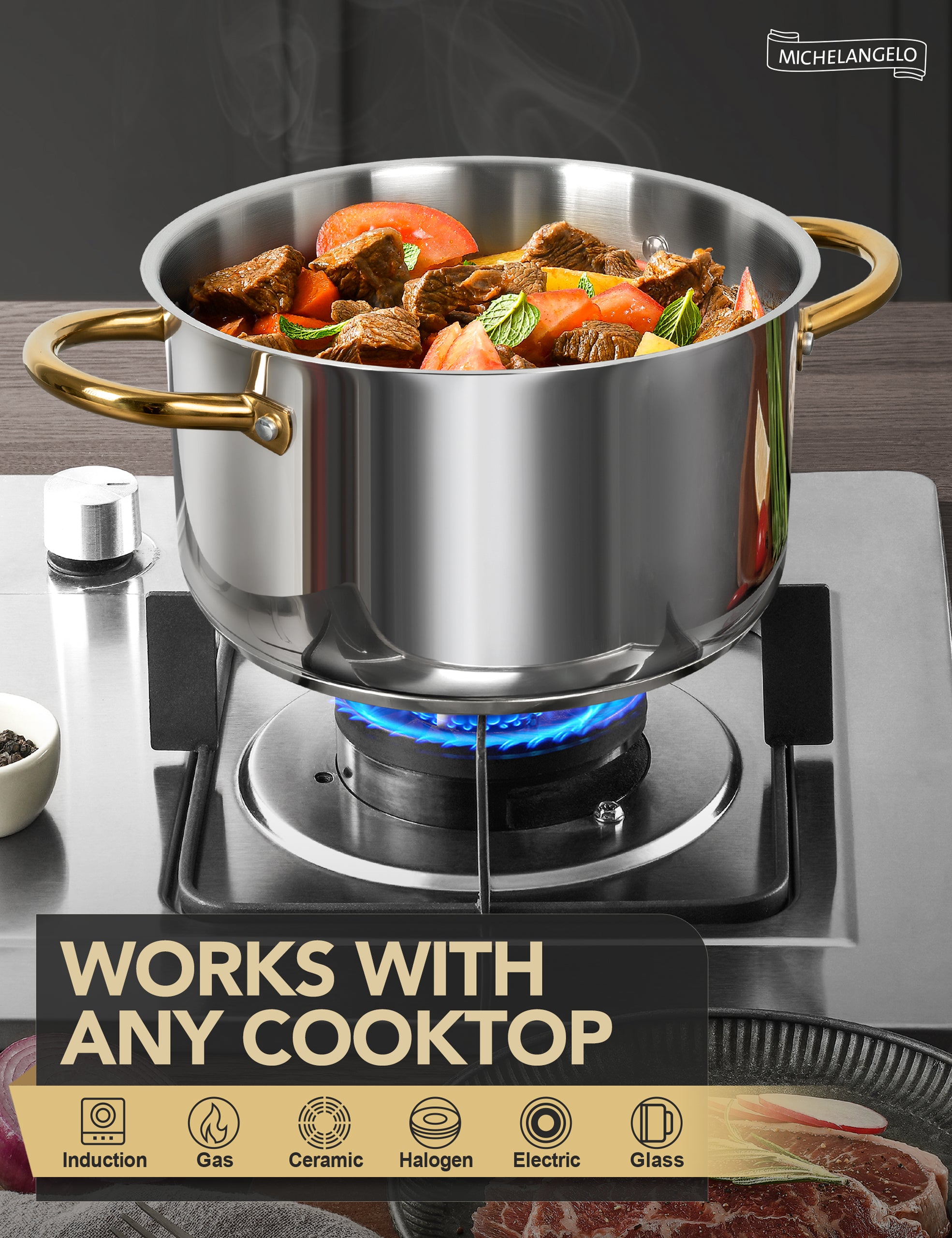 MICHELANGELO Stainless Steel Pot