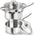 MICHELANGELO 1 & 2Quart Stainless Steel Saucepan with Lid & Steamer