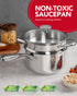 MICHELANGELO Stainless Steel Saucepan with Steamer,2.5QT
