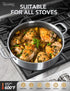 MICHELANGELO Tri-ply Stainless Steel Saute Pan 6 Quart, Deep Frying Pan with Honeycomb Interior