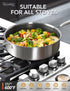 MICHELANGELO Tri-ply Stainless Steel Saute Pan 6 QT with Honeycomb Interior
