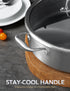 MICHELANGELO Tri-ply Stainless Steel Saute Pan 6 Quart, Deep Frying Pan with Honeycomb Interior