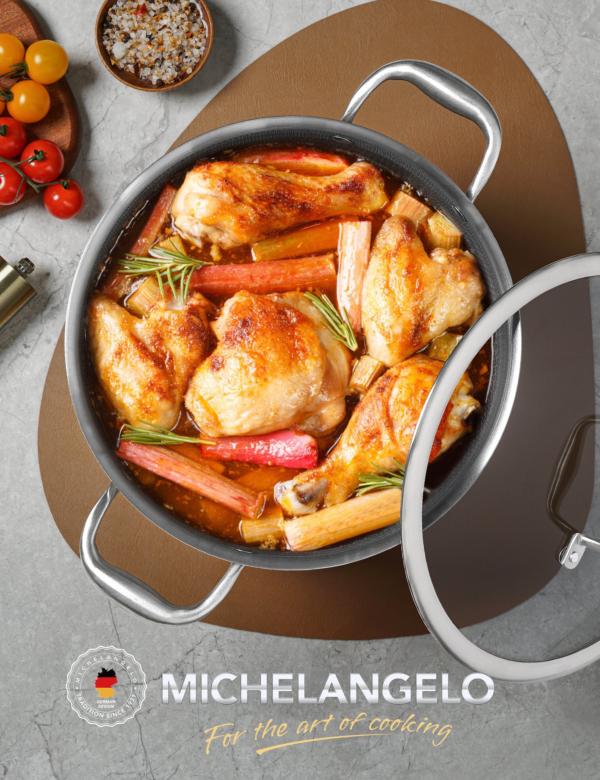 MICHELANGELO Tri-ply Stainless Steel Stock Pot, Heavy Duty Stockpot with Lid