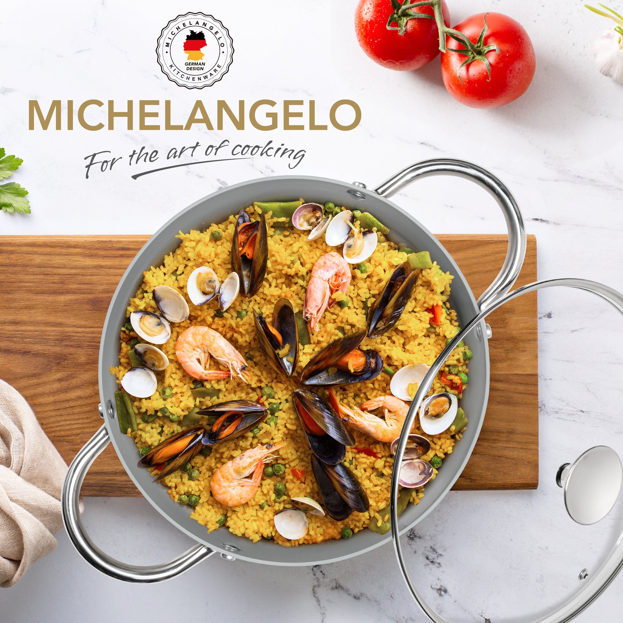 MICHELANGELO Stock Pot with Lid, 6 Quart Nonstick Cooking Pot, Ceramic Soup Pot
