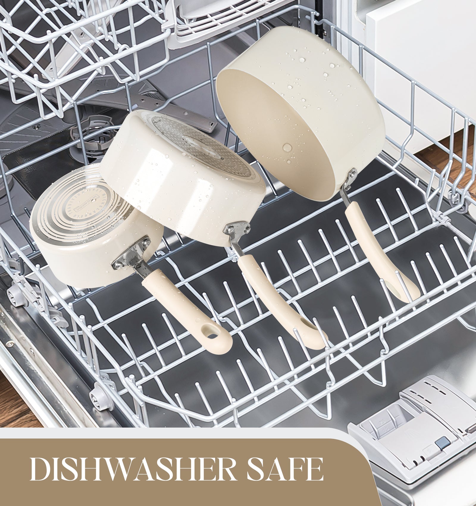 MICHELANGELO Sauce Pan Set With Lid, 1QT Ceramic Saucepans