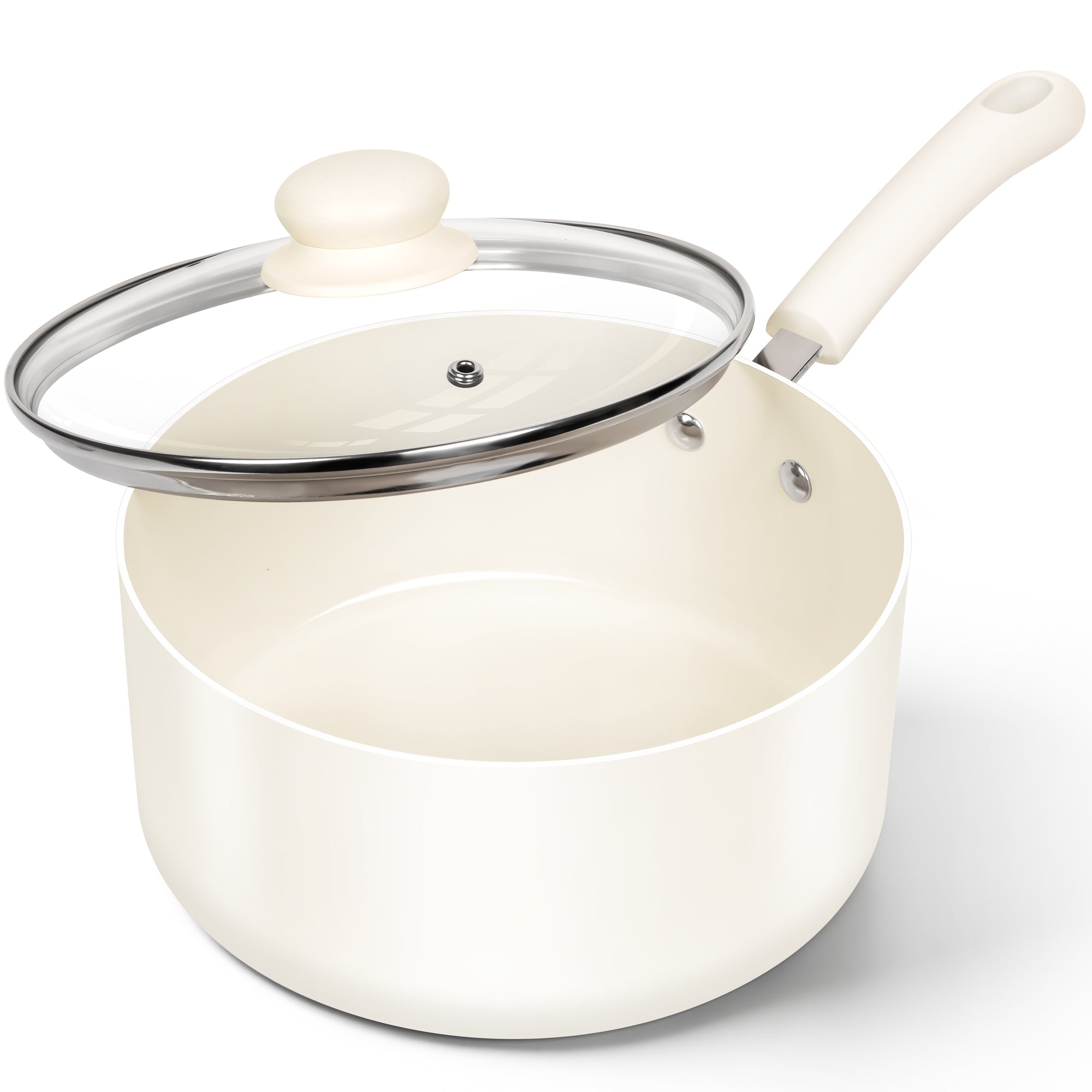 MICHELANGELO Sauce Pan Set With Lid, 1QT Ceramic Saucepans