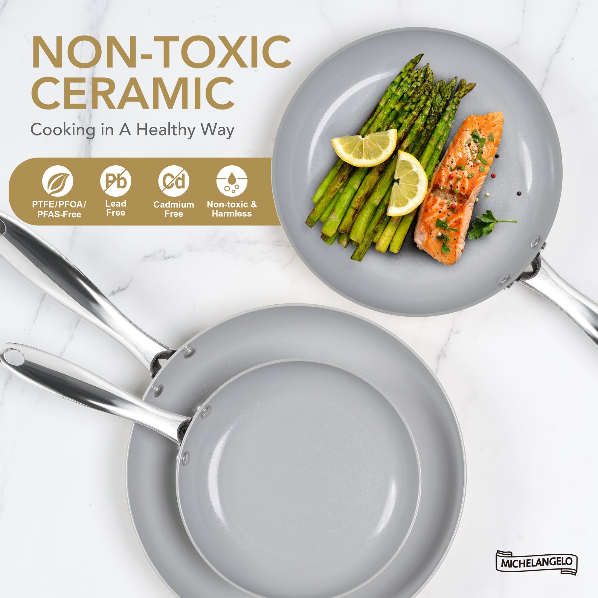 MICHELANGELO Ceramic Frying Pan Nonstick