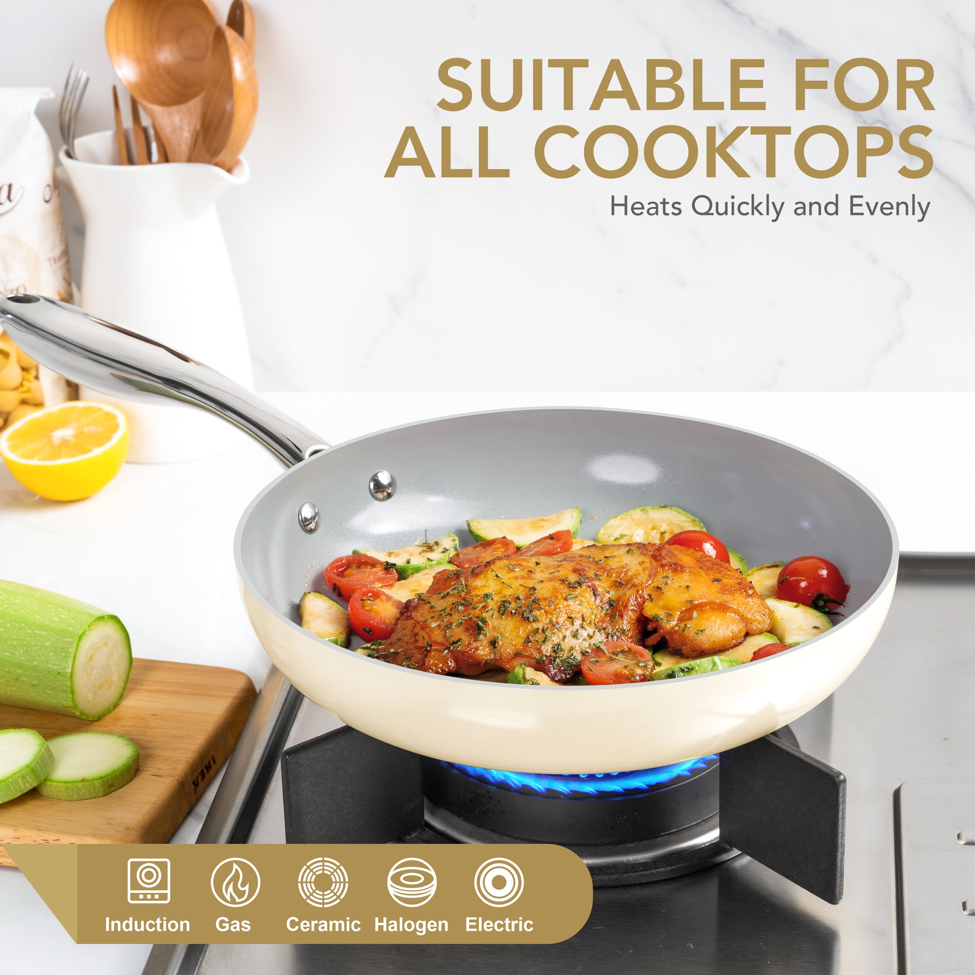 MICHELANGELO Ceramic Frying Pan Nonstick