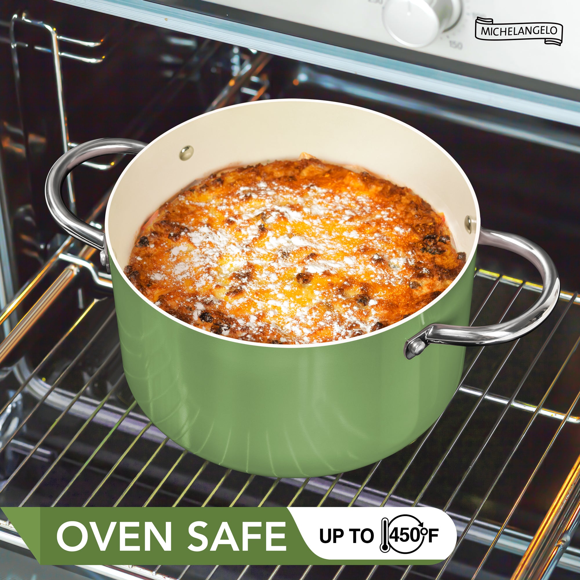 MICHELANGELO Stock Pot with Lid, 6 Quart Nonstick Cooking Pot, Ceramic Soup Pot