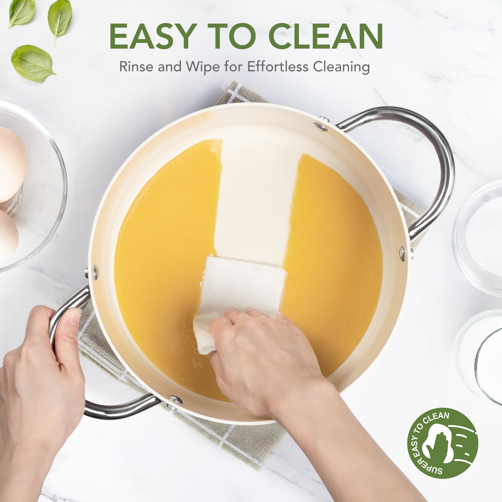 MICHELANGELO Stock Pot with Lid, 6 Quart Nonstick Cooking Pot, Ceramic Soup Pot