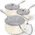 MICHELANGELO Sauce Pan Sets, Ceramic Saucepans with Lid, 1Qt & 2Qt & 3Qt