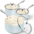 MICHELANGELO Sauce Pan Sets, Ceramic Saucepans with Lid 1QT,2QT,3QT