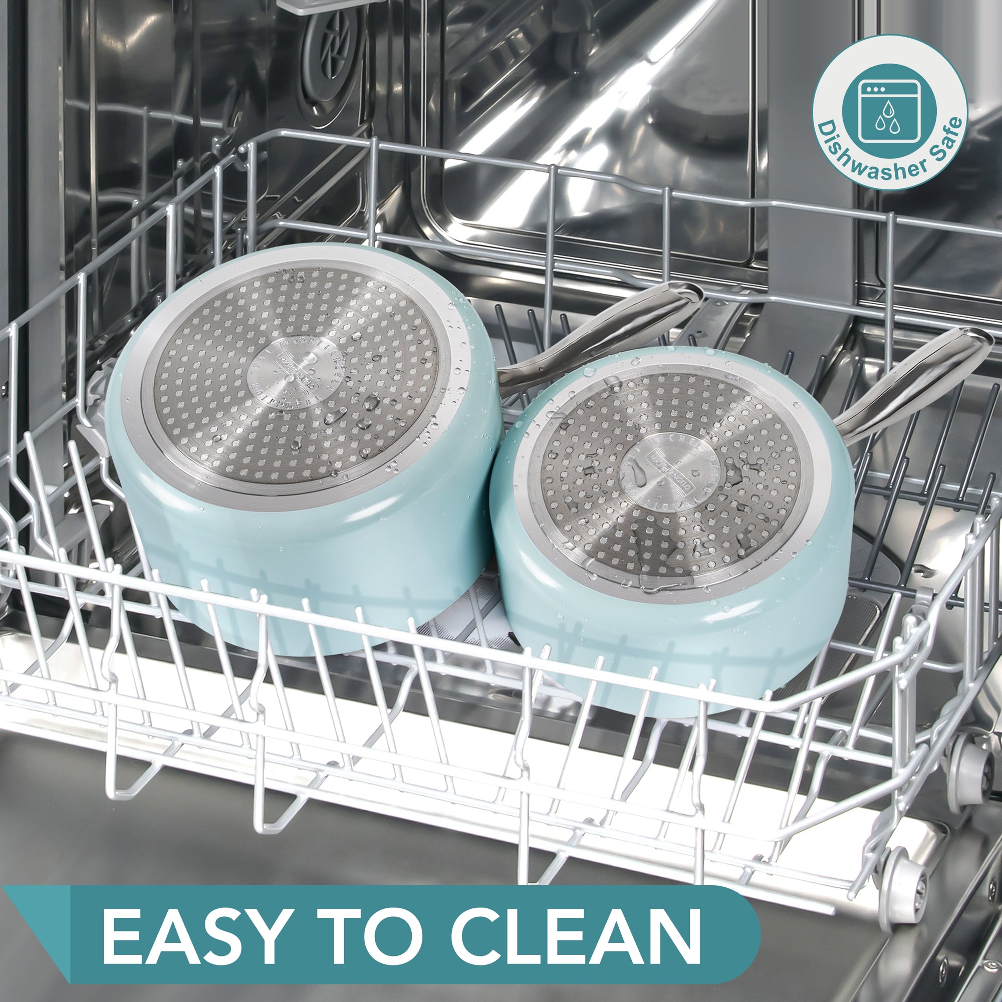 MICHELANGELO Sauce Pan Sets, Ceramic Saucepans with Lid 3Qt