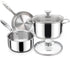 MICHELANGELO 5-Piece Stainless Steel Pots and Pans Set with Glass Lids