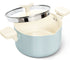 MICHELANGELO Pasta Pot with Strainer Lid- 6 Quart Non Stick  Cooking Pot Soft Aqua