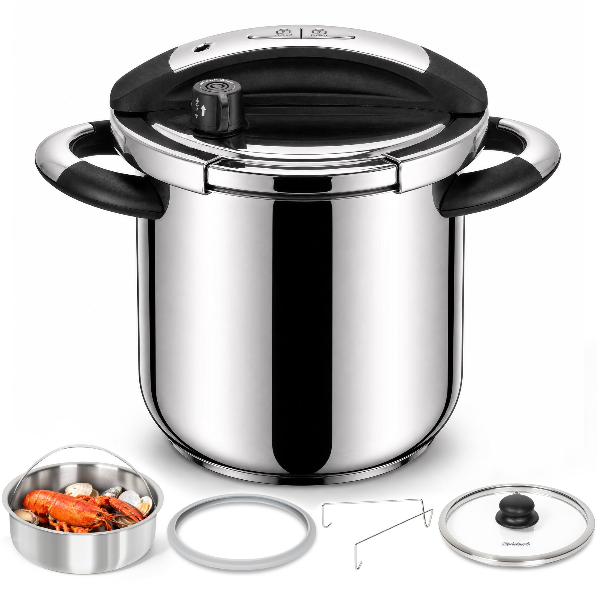 MICHELANGELO 8.5QT/8L Stainless Steel Stovetop Pressure Cooker