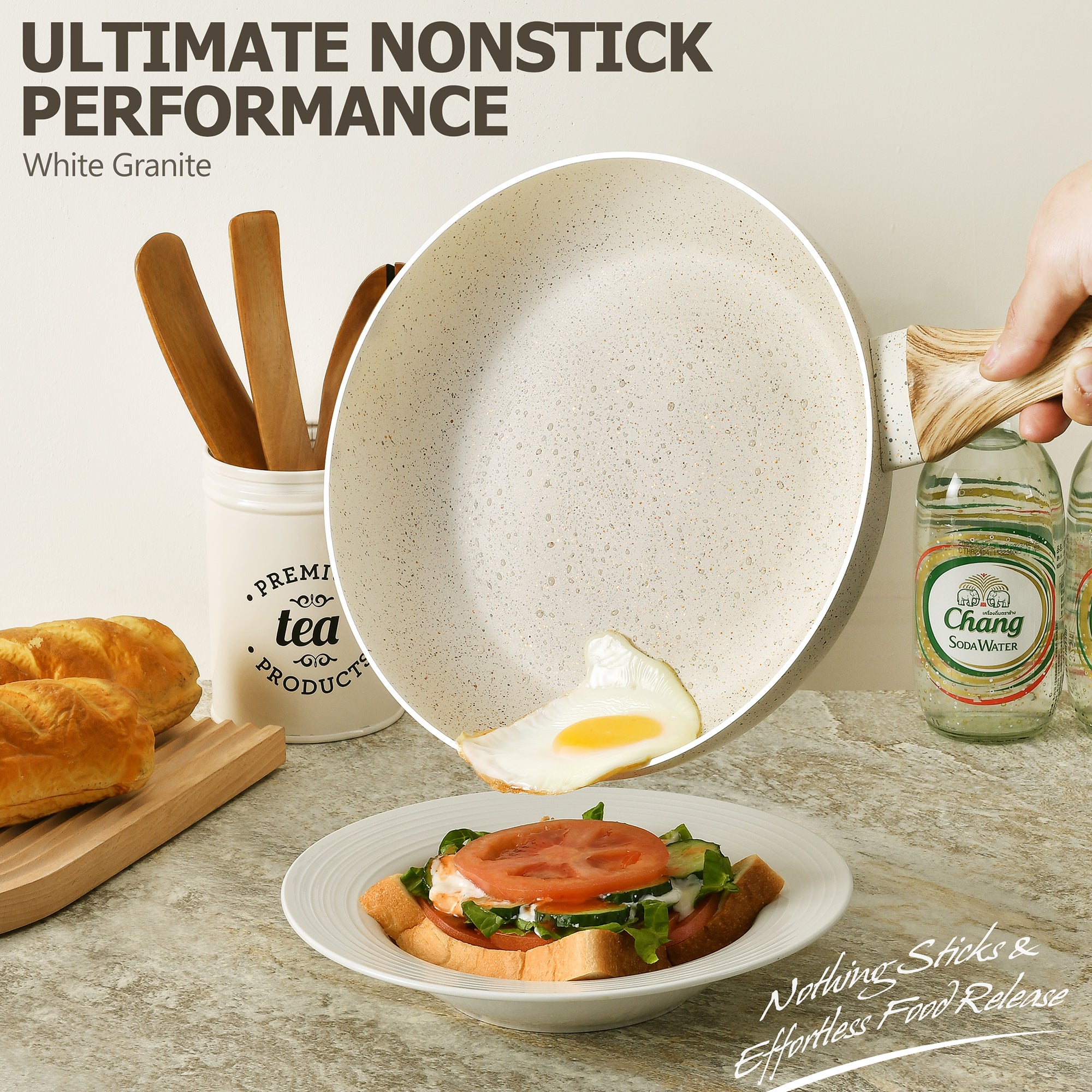 MICHELANGELO Non Stick Frying Pans Set, 8 Inch, 9.5 Inch and 11 Inch