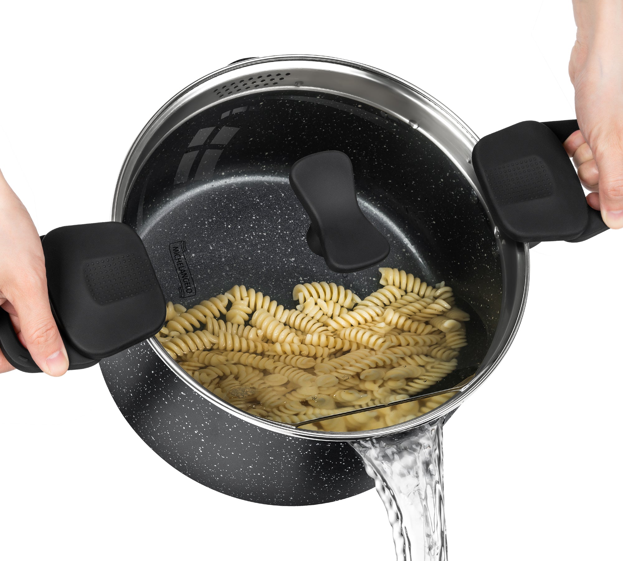Tag Cookware MICHELANGELO Pasta Pot with Strainer Lid, 6 Quart Cooking Pot with Twi ...