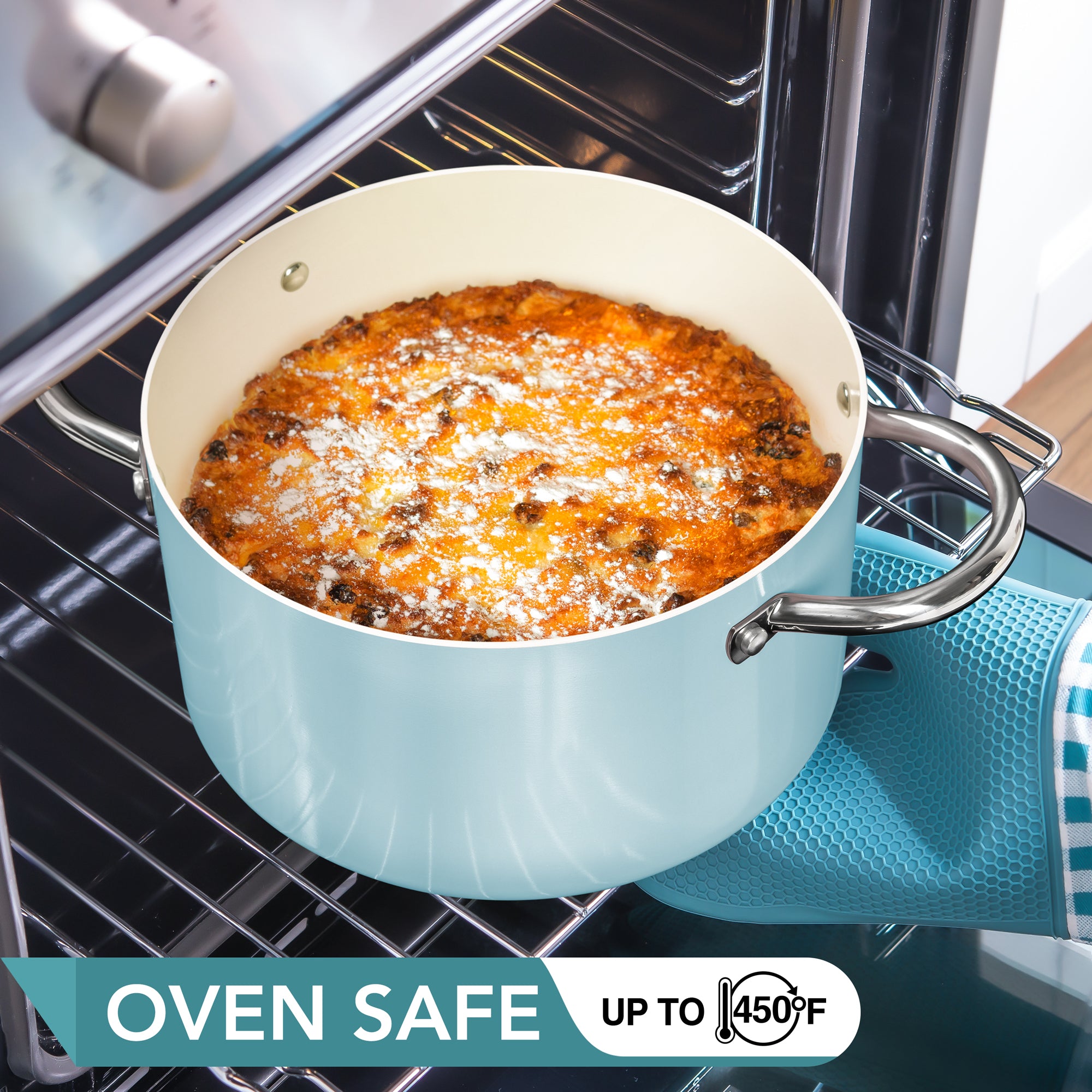 MICHELANGELO Stock Pot with Lid, 6 Quart Nonstick Cooking Pot, Ceramic Soup Pot