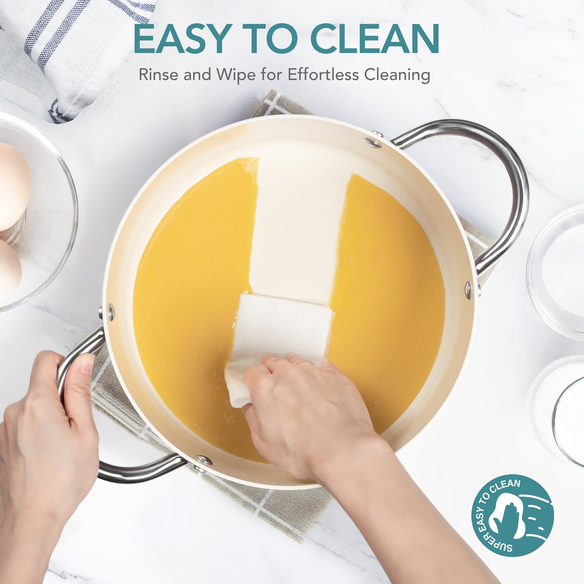 MICHELANGELO Stock Pot with Lid, 6 Quart Nonstick Cooking Pot, Ceramic Soup Pot